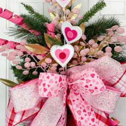 Pearl Trim Felt Heart Spray 24.5