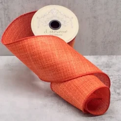 Persimmon Linen Ribbon, 4" X 10YD
