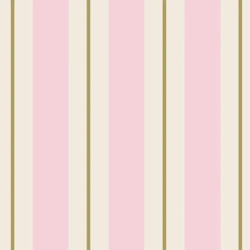 Pink & Gold Awning Stripe Cocktail Napkin Set