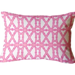 Pink Bamboo Lumbar Pillow