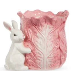 Pink Cabbage Container with Bunny