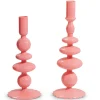 Pink Candle Sticks Set