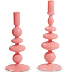 Pink Candle Sticks Set