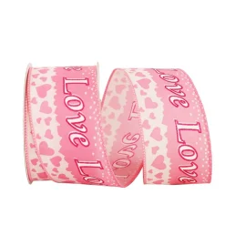 Pink Love Glitter Flow Ribbon, 2.5" X 10YD