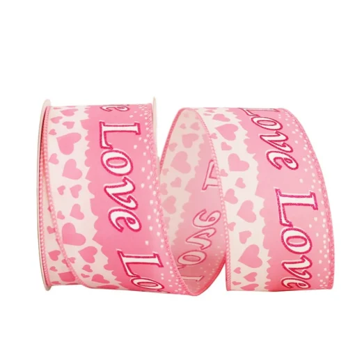 Pink Love Glitter Flow Ribbon, 2.5" X 10YD