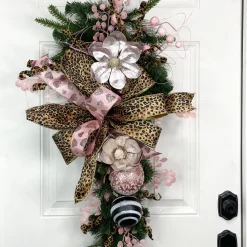 Pink Metallic Magnolia Stem, 24"