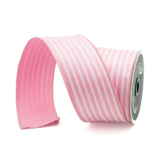 Pink Newport Stripe Ribbon, 2.5" X 10YD
