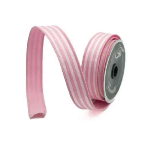 Pink Newport Stripe Ribbon, 1" X 10YD