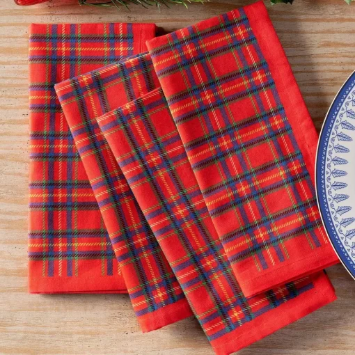 Plaid Christmas Dinner Napkin
