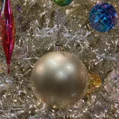 Platinum Candy Apple Ball Ornament, 4"