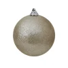 Platinum Glitter Ball Ornament, 6"