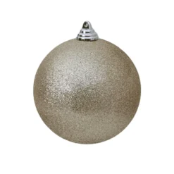 Platinum Glitter Ball Ornament, 6"