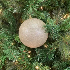 Platinum Glitter Ball Ornament, 6"