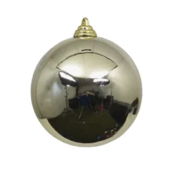 Platinum Shiny Ball Ornament, 4"