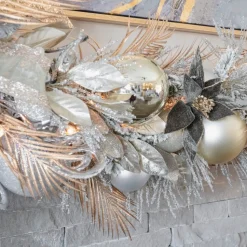 Platinum Shiny Ball Ornament, 4"