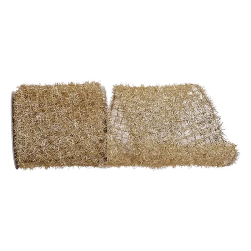 Platinum Tinsel Ribbon, 5.5" X 10YD