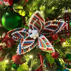 Playful Stripe Poinsettia Stem