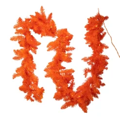 Pre-Lit Orange Garland, 9'