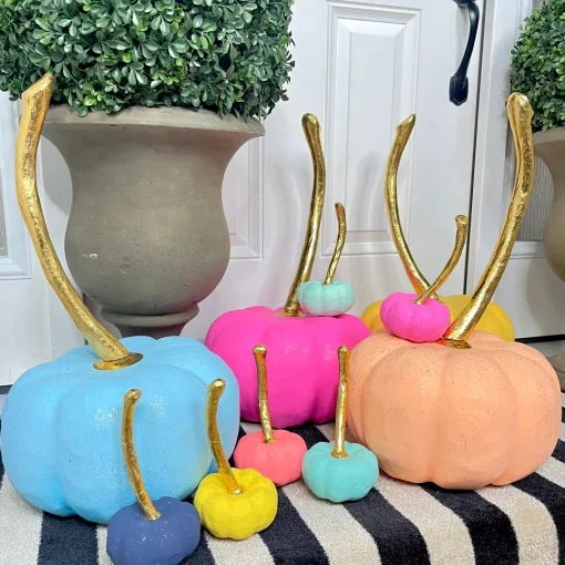 Rainbow Pumpkin, Large by Glitterville