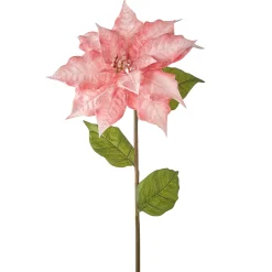 Real Touch Glittered Pink Poinsettia
