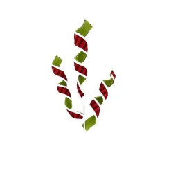 Red and Green Fabric Curly Spray