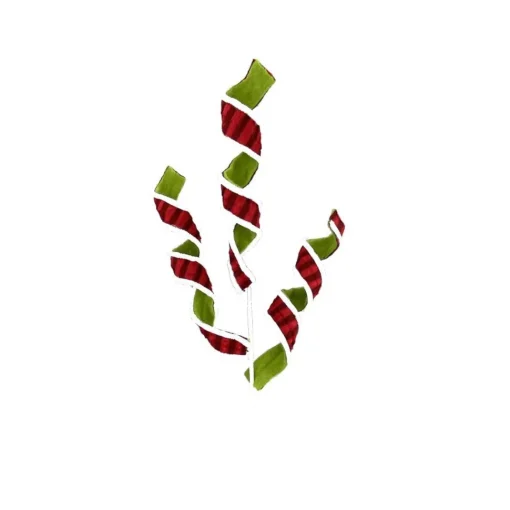 Red and Green Fabric Curly Spray
