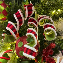 Red and Green Fabric Curly Spray