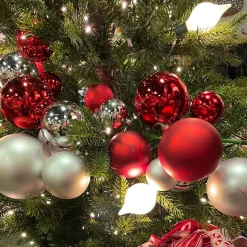 4' Red and Silver Ball Garland