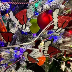Red and White Glitter Santa Hats Spray