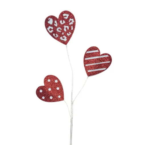 Red and White Glittery Heart, 25"