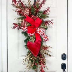 Red and White Glittery Heart, 25"