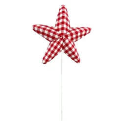 Red Gingham Star Pick