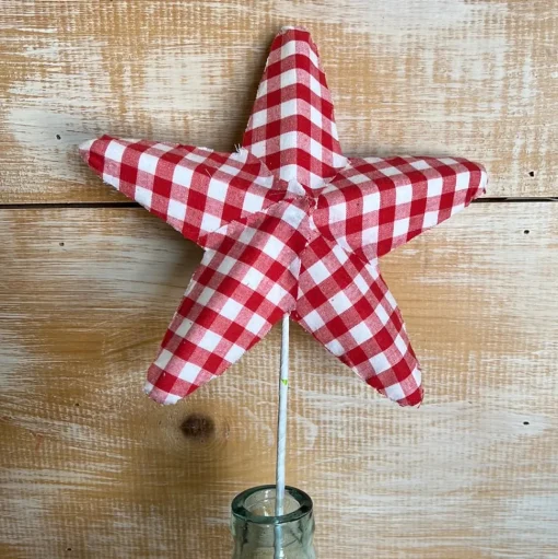 Red Gingham Star Pick