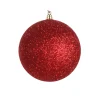 Red Glitter Ball Ornament, 6"