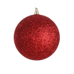 Red Glitter Ball Ornament, 6"