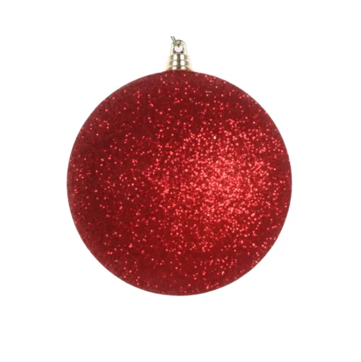 Red Glitter Ball Ornament, 6"