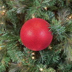 Red Glitter Ball Ornament, 6"