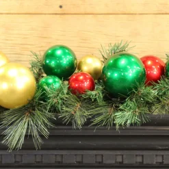 Red, Gold & Emerald Green Ball Garland, 10'