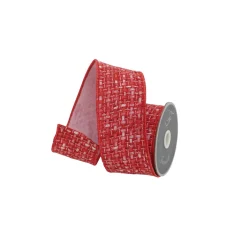 Red Valentine's Tweed Ribbon, 2.5" X 5YD