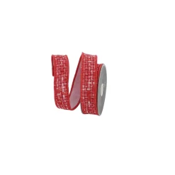 Red Valentine's Tweed Ribbon, 1" X 10YD