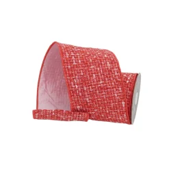 Red Valentine's Tweed Ribbon, 4" X 5YD