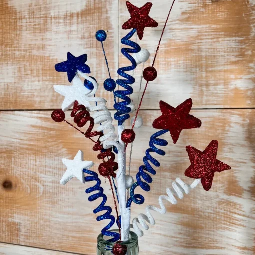 Red, White and Blue Star Ball & Twist Spray