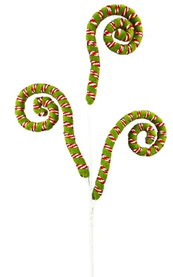 Red, White, and Green Spiral Curly Spray