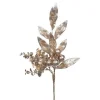 Rose Gold Glittered Leaf Spray, 16"