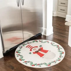 Round Joyful Snowman Mat