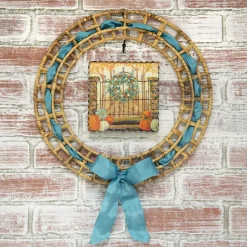 Round Wicker Wreath Display