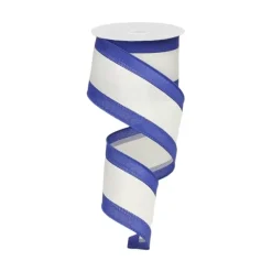 Royal & White Satin Ribbon, 2.5" X 10YD