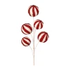 Sequin Sparkle Red and White Ball Pick