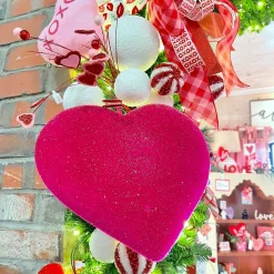 Sequin Sparkle Red and White Ball Pick