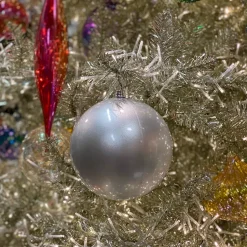 Silver Candy Apple Ball Ornament, 8"
